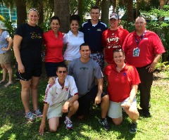 During the 2014 CoSIDA Convention, Chris Mitchell and members of the CoSIDA Goodwill and Wellness Committee helped staff the Coalition for the Homeless’ “Water Day” for the children at the shelter in Orlando.